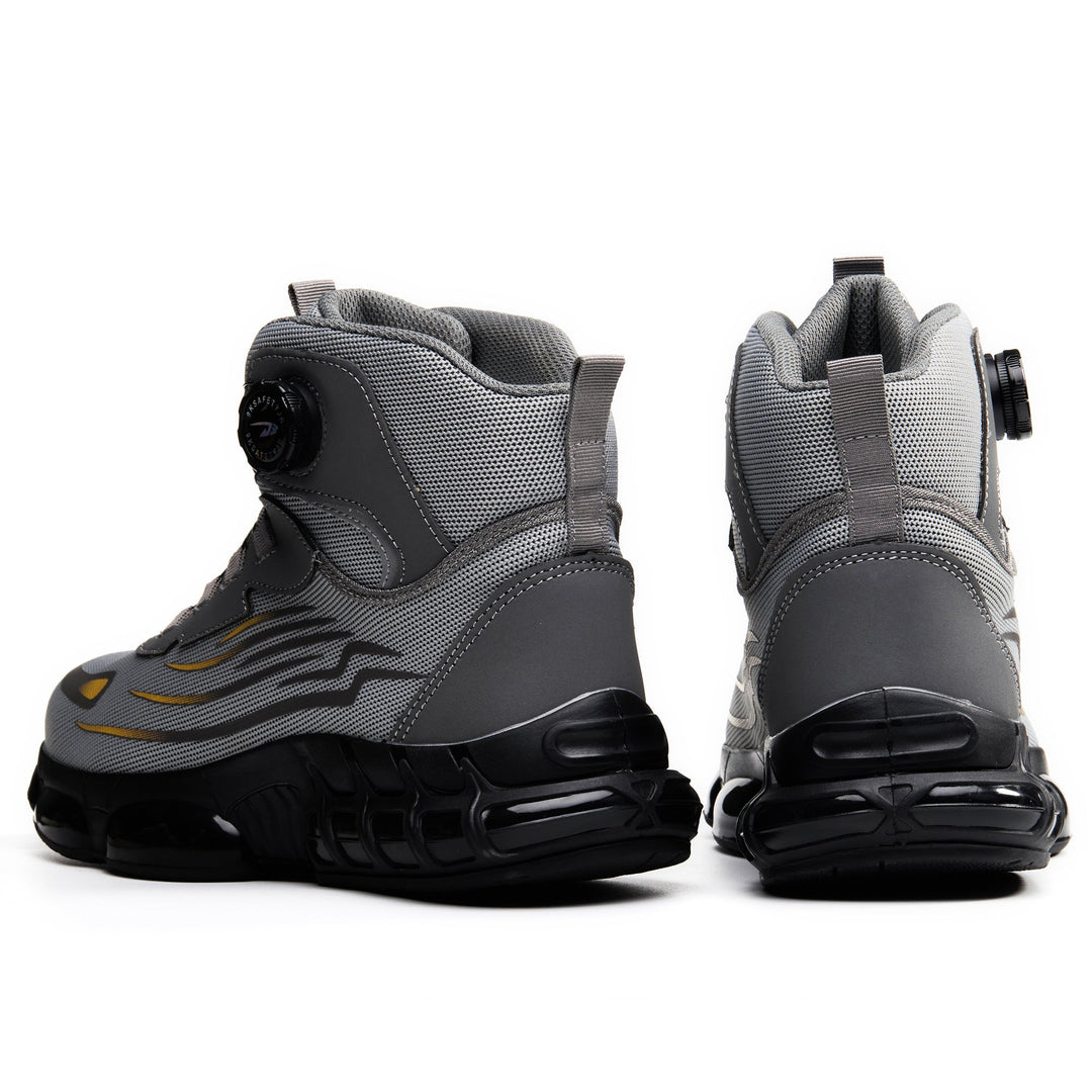 Men's Steel Toe Work Boots with Breathable Design and Dial Lacing