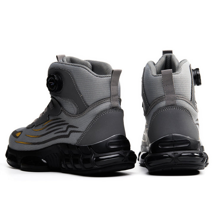 Men's Steel Toe Work Boots with Breathable Design and Dial Lacing